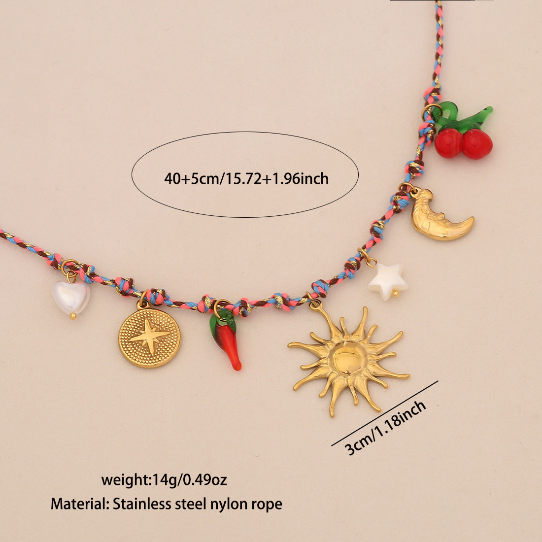 Bohemian Handmade Starfish and Seashell Pendant Necklace for Women Stainless Steel Beach-Themed Jewelry