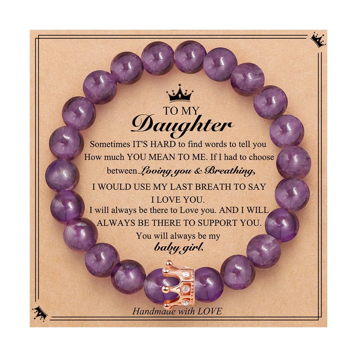 Elegant Crown Brass Bracelet with Natural Agate and Rhodochrosite Beads for Women