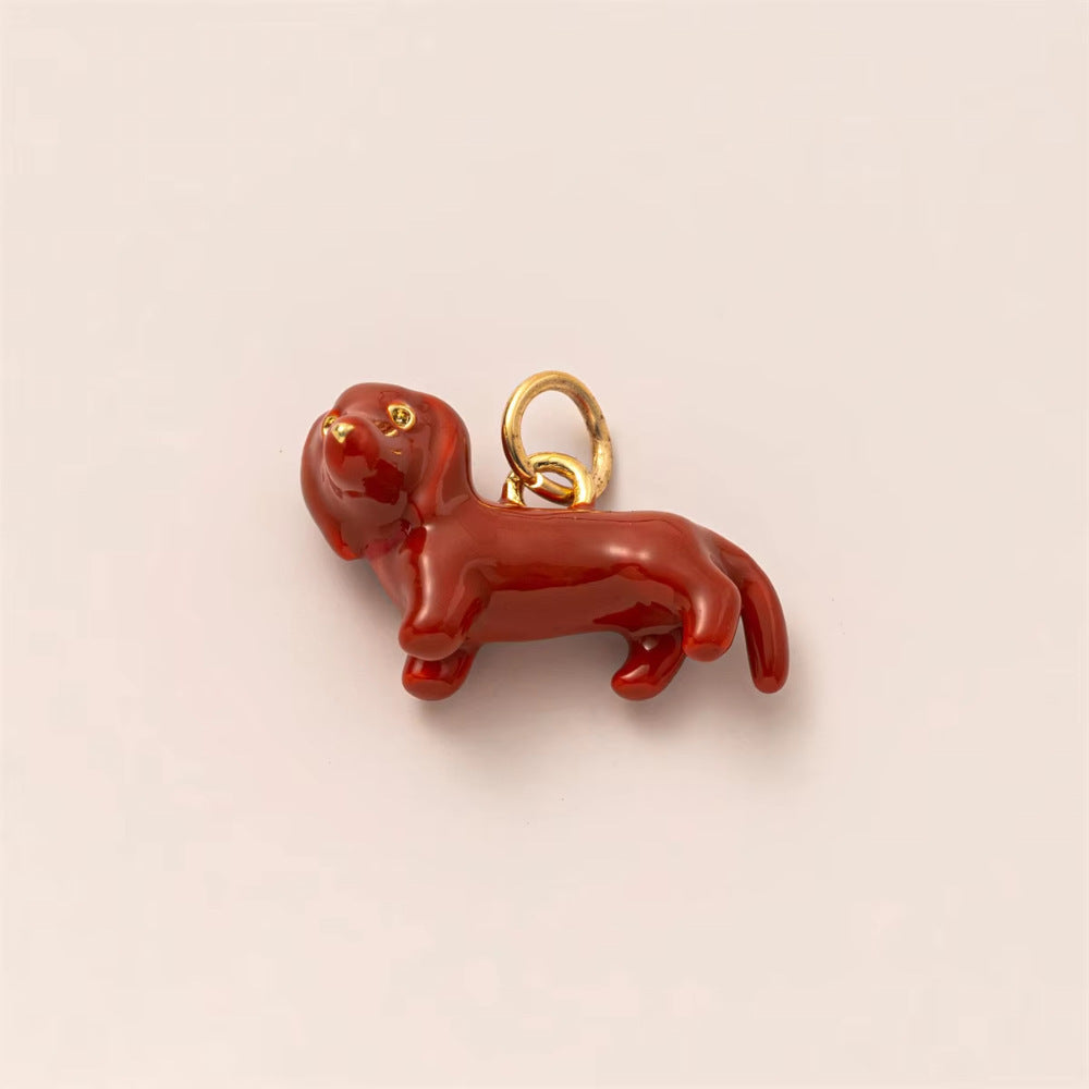 Minimalist Luxury 18K Gold Plated Brass Animal Pendant with Cubic Zirconia Charm Bar for Unisex