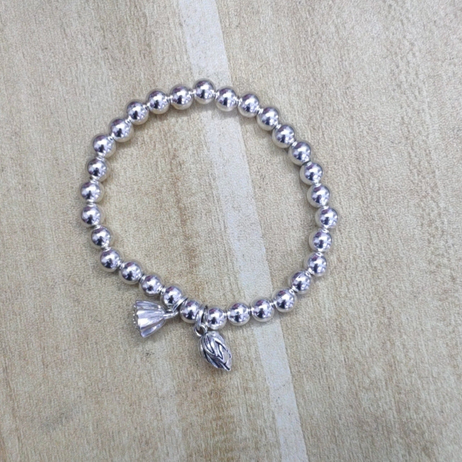 Chinese New Year Lucky Fu Character Solid Mini Gourd Bracelet for Women in Titanium Steel with 18K Gold Plating