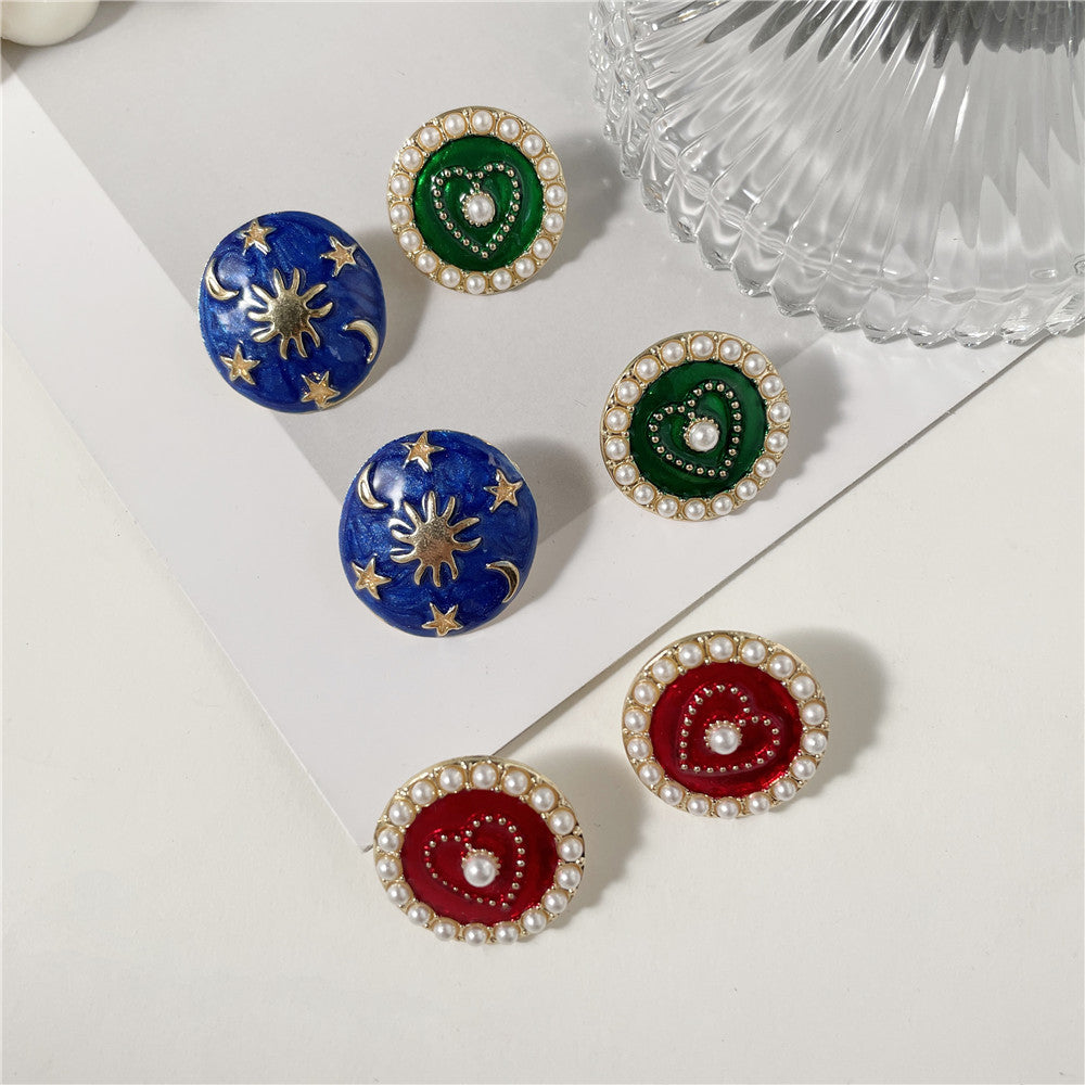 Minimalist Elegant Geometric Alloy Plated Earrings with Pearl