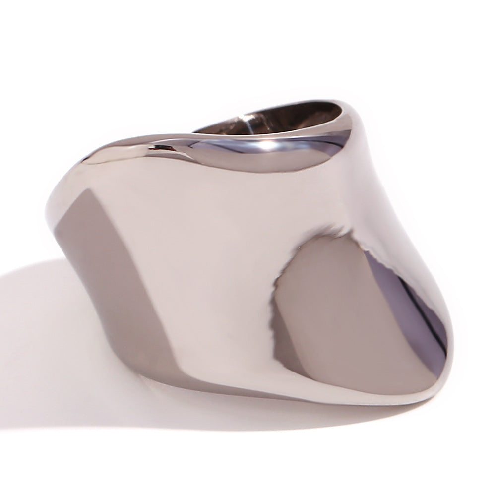 Anello Minimalista Geometrico da Donna in Acciaio Inossidabile con Placcatura Oro 18K
