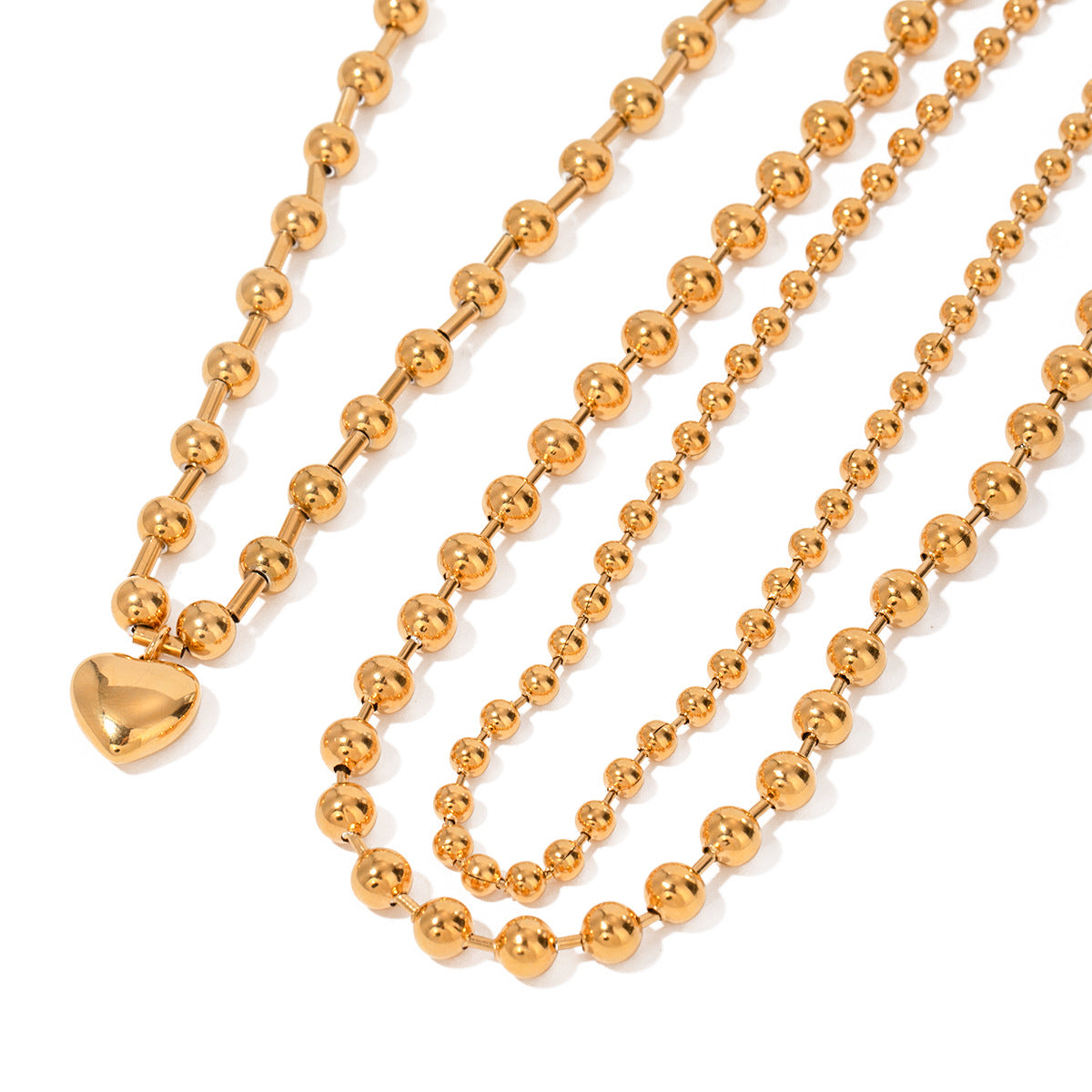18K Gold Plated Heart Stainless Steel Necklace with Titanium Steel Pendant for Women