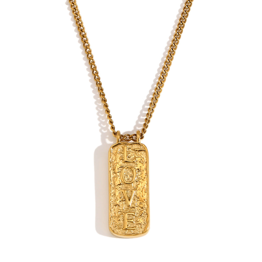 Collana con ciondolo a forma di numero minimalista ispirata al vintage, con tarocchi, da donna, in acciaio inossidabile placcato oro 18 carati