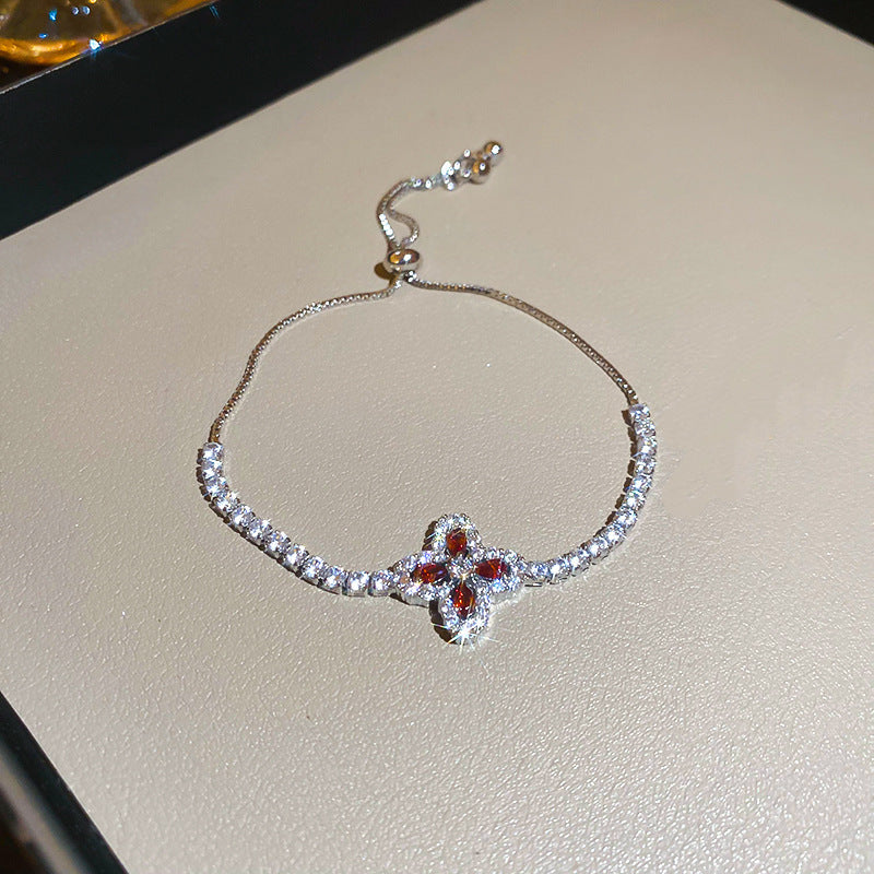 Luxury Elegant Geometric Alloy Plated Bracelet with Cubic Zirconia for Women