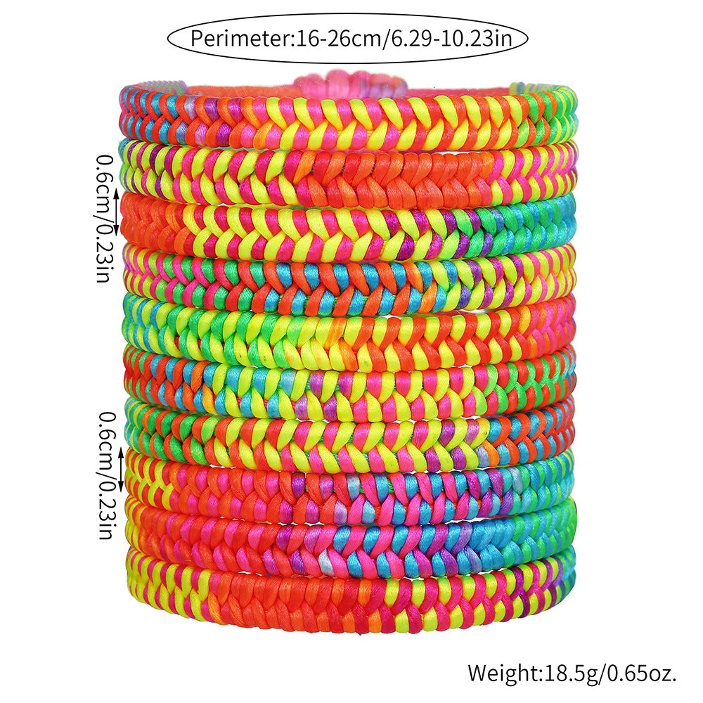 Ethnic Handmade Geometric Colorful Cord Bracelet Unisex