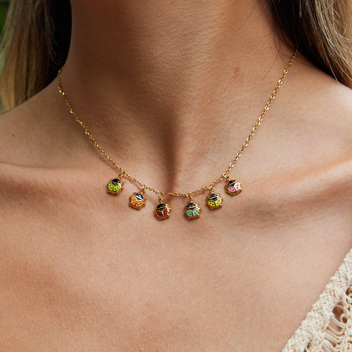 18K Gold Plated Geometric Stainless Steel Necklace for Women