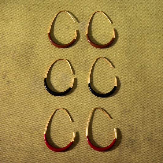 Orecchini pendenti da donna minimalisti geometrici placcati in acciaio inossidabile con cerchio a forma di C, gioielli di lusso per l'autunno e l'inverno