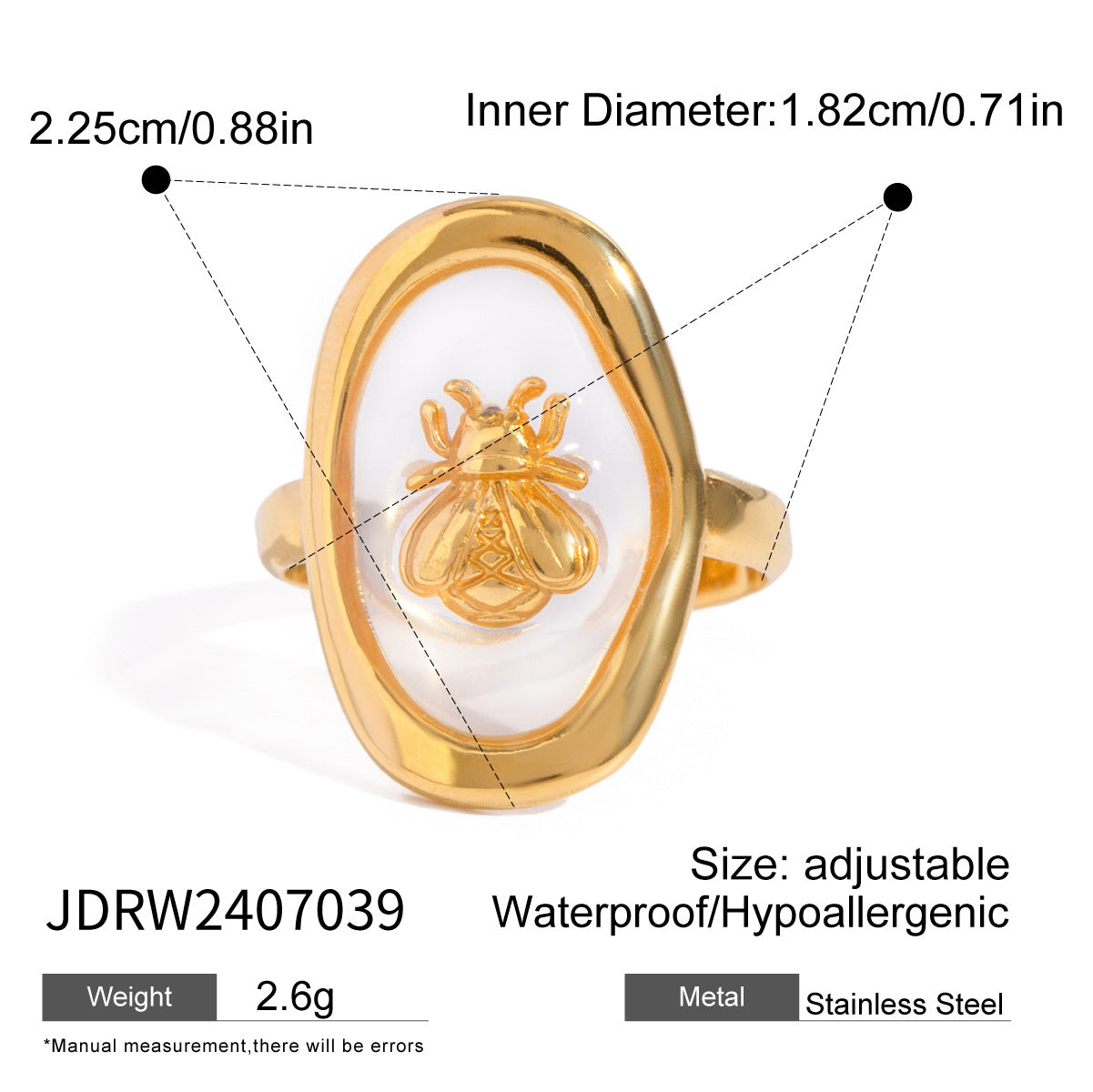 Conjunto de collar con colgante de abeja de acero inoxidable a la moda con temática de insectos, pendientes y pulsera de acero chapado en titanio para mujer