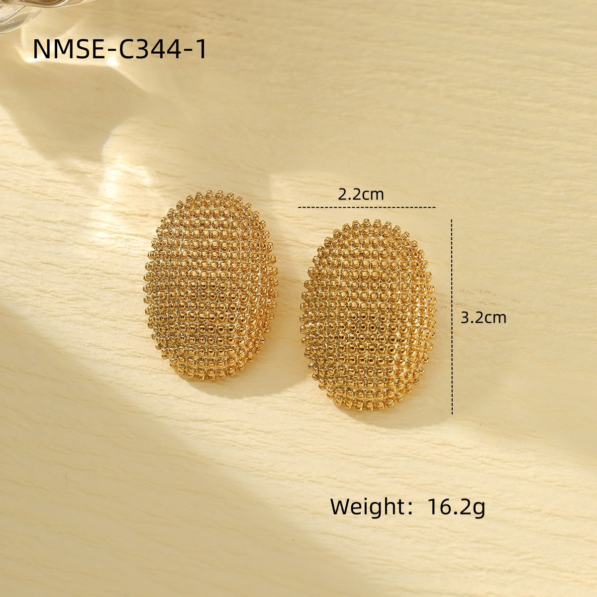 Pendientes de botón ovalados minimalistas de acero inoxidable para mujer con acabado chapado, ligeros, elegantes, joyas para el día a día