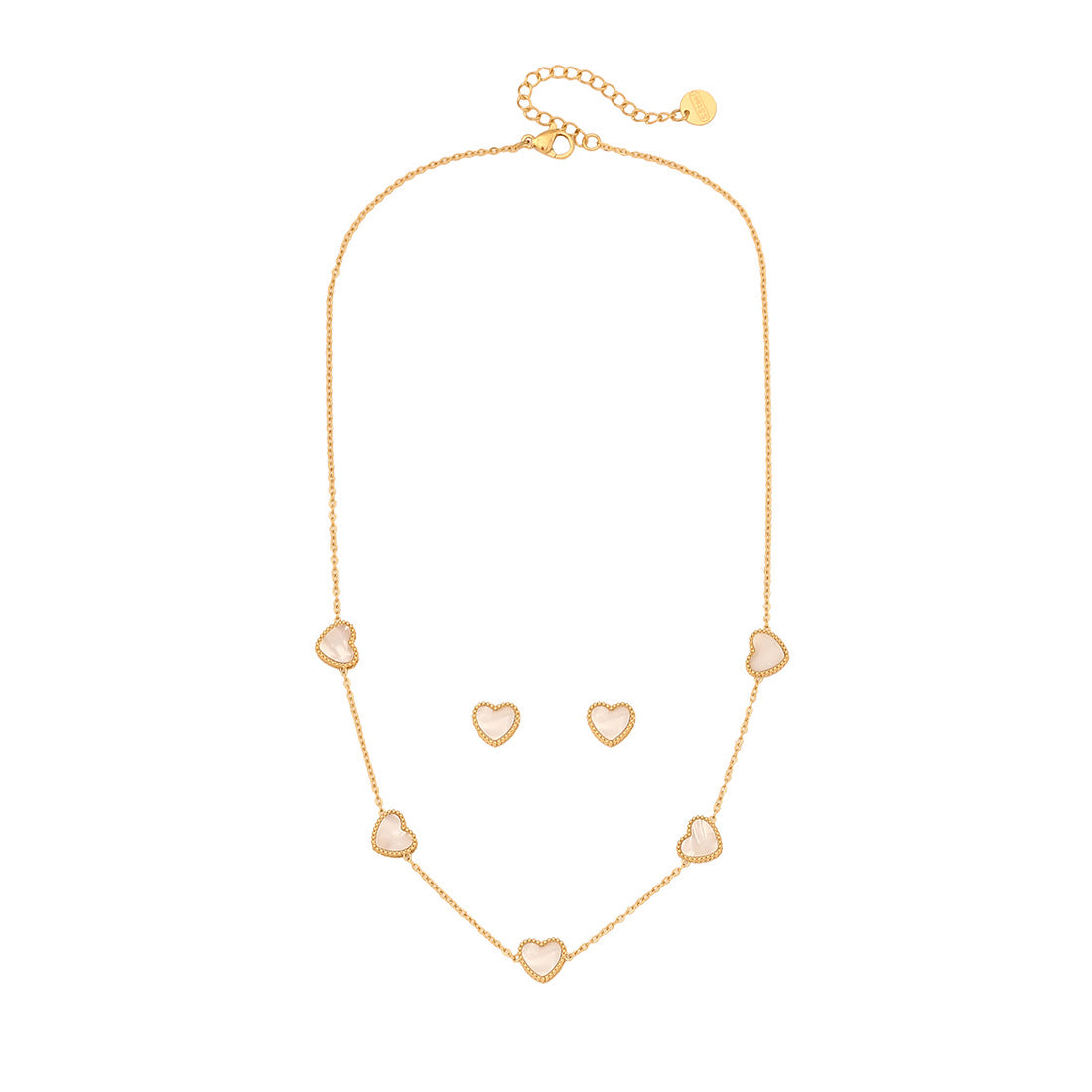 Collana da donna con ciondolo a cuore in acciaio inossidabile, stile OL, con finitura placcata e catena a maglie.