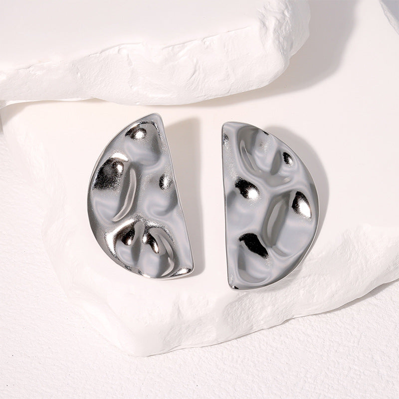 Minimalist Geometric Stainless Steel Stud Earrings for Women with Plated Finish and Modern Sophisticated Aesthetic