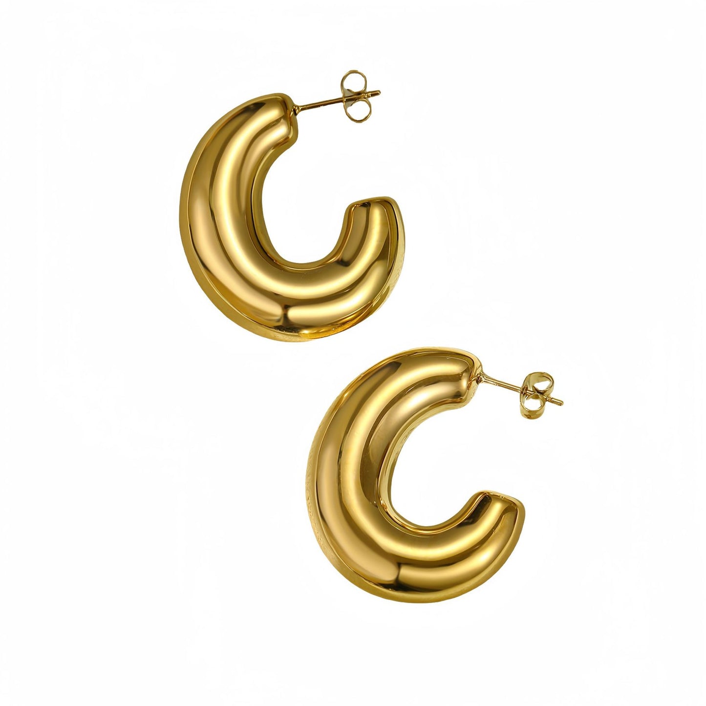 Orecchini geometrici a triangolo in acciaio inossidabile con placcatura in oro 18 carati da donna