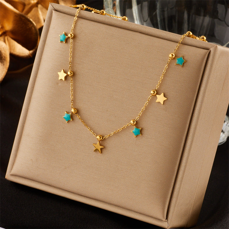 Collar con colgante de corazón y mariposa irregular minimalista de moda en acero inoxidable con acabado chapado para mujer