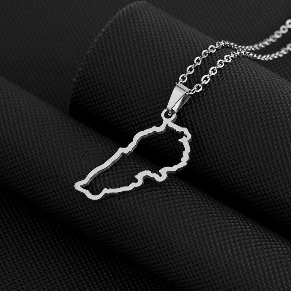 Collana Pendente Geometrica Vintage in Smalto per Unisex Acciaio Inossidabile e Titanio con Catena a O Gioielli