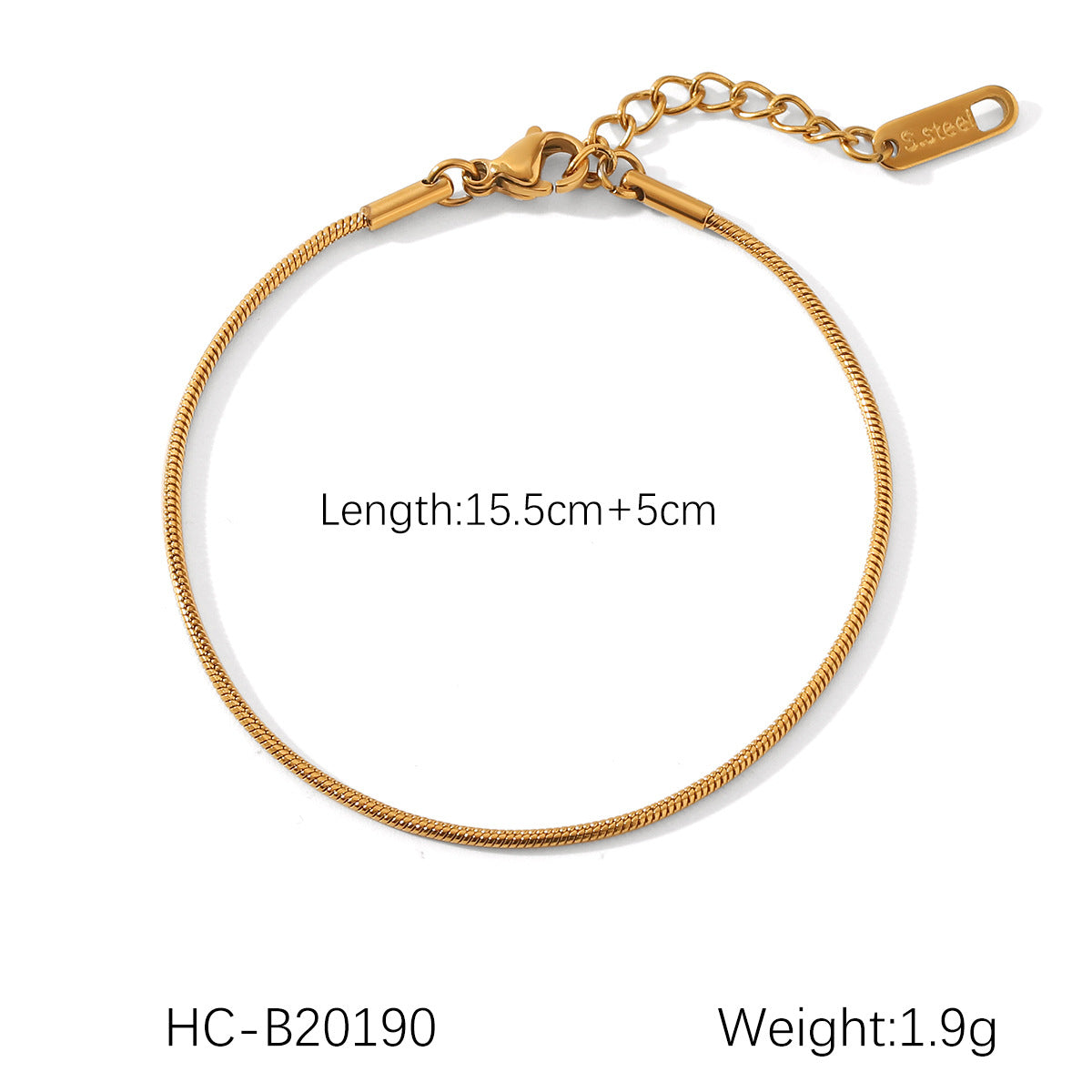 Bracciale in acciaio inossidabile geometrico stile INS con catena a corda ritorta, catena a lama, catena Figaro e catena Snake placcate in oro 18 carati
