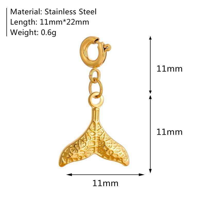 Elegant 18K Gold Plated Stainless Steel PVD DIY Charm Bar Pendant for Women
