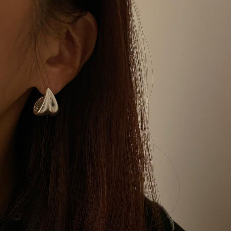 Minimalist Geometric Letter Stud Earrings in 925 Sterling Silver with Gold Plating