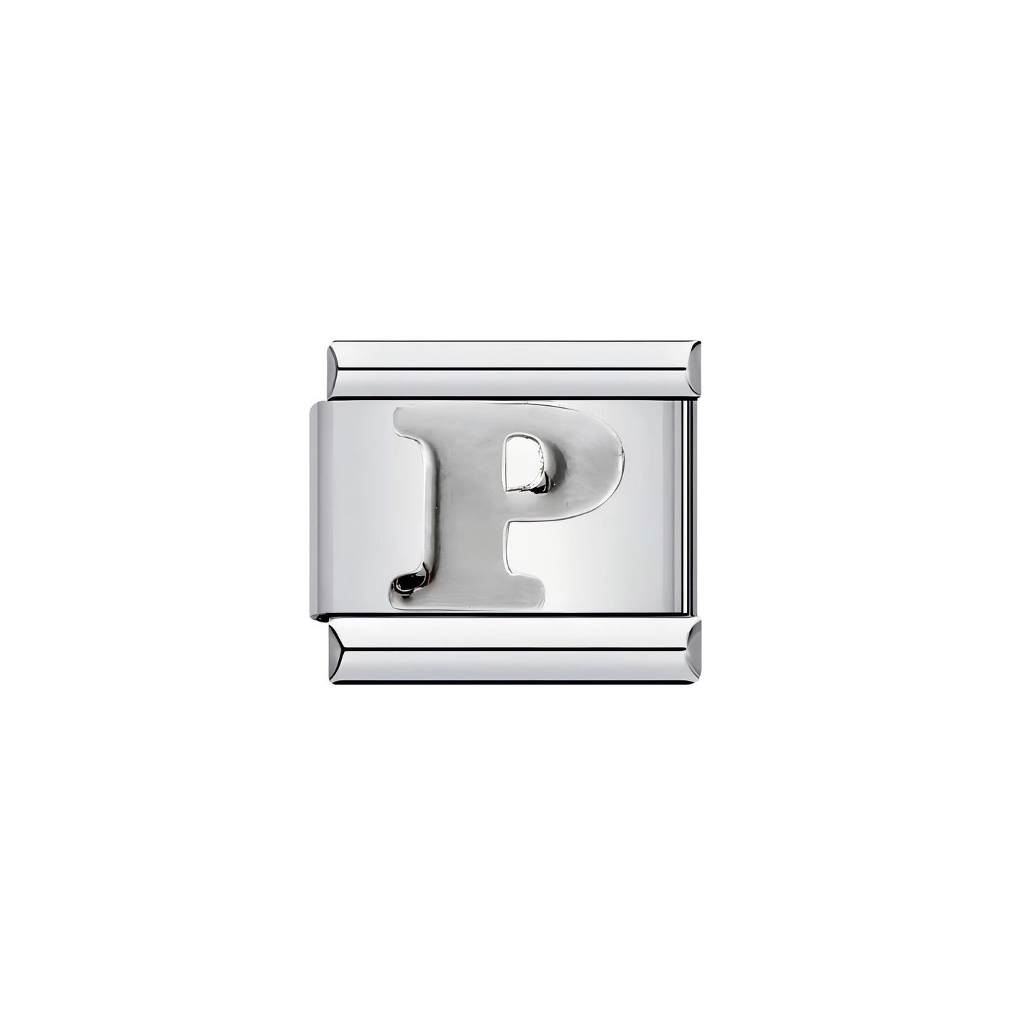 Personalized Stainless Steel Plated Letter Charm Bar Bracelet Unisex DIY Elastic Link Band