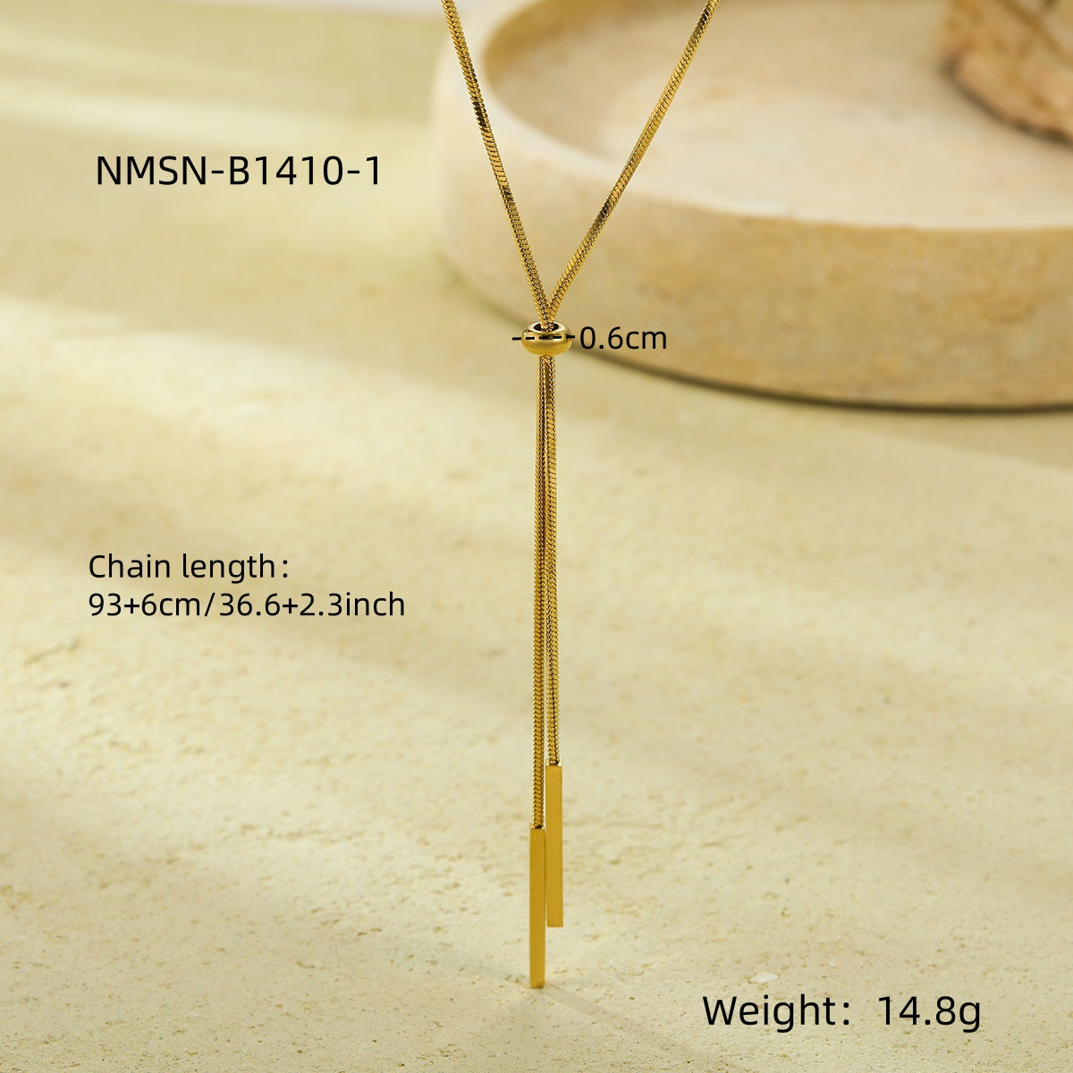 Collana a Catenina Sottile Regolabile da Donna Placcata Oro 18K in Acciaio Inossidabile