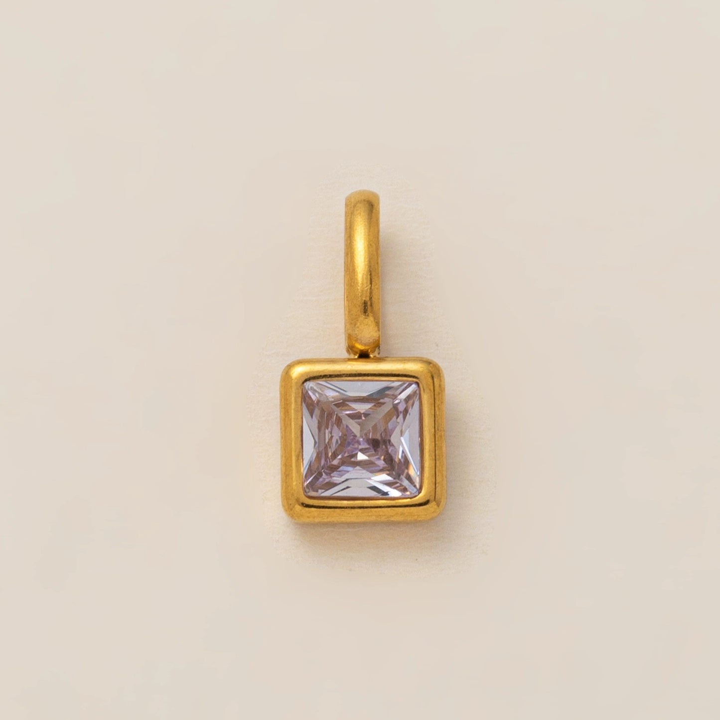 Vintage Geometric Stainless Steel 18K Gold Plated PVD DIY Charm Bar Necklace with 12 Birthstones