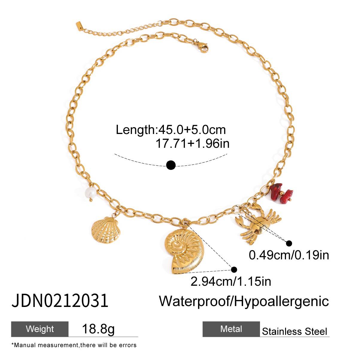 Minimalist Luxury 18K Gold Plated Geometric Oval Stainless Steel Necklace for Women
