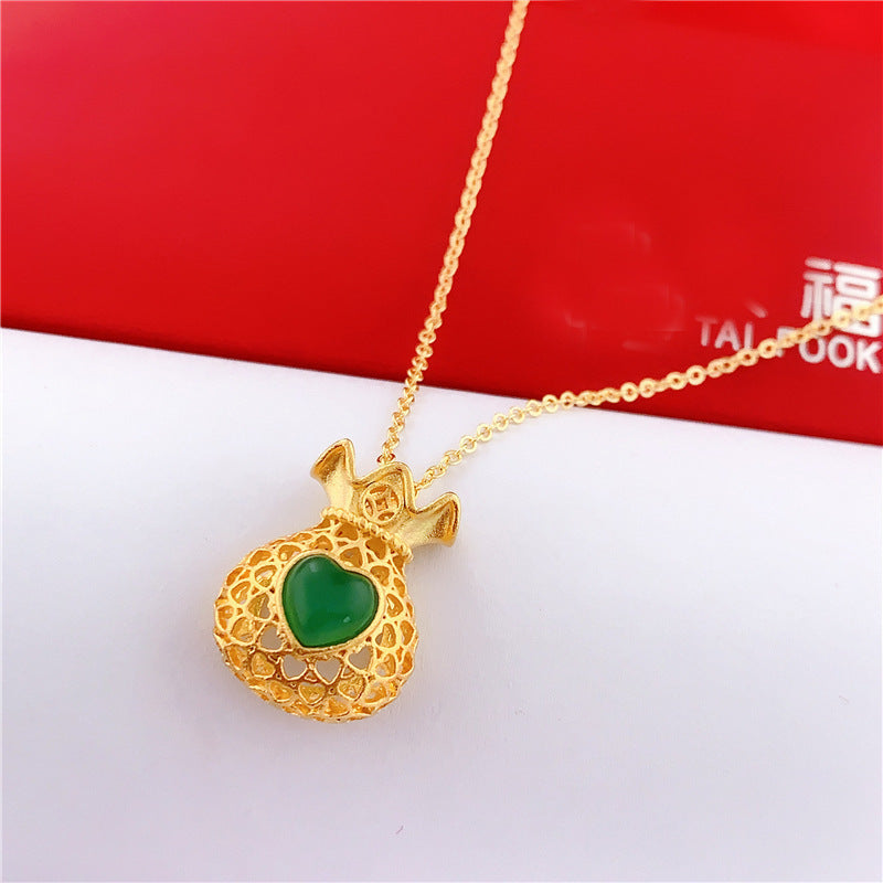 Collana pendente minimalista a forma di goccia d'acqua per donna e uomo in acciaio al titanio con intarsio di strass e finitura placcata