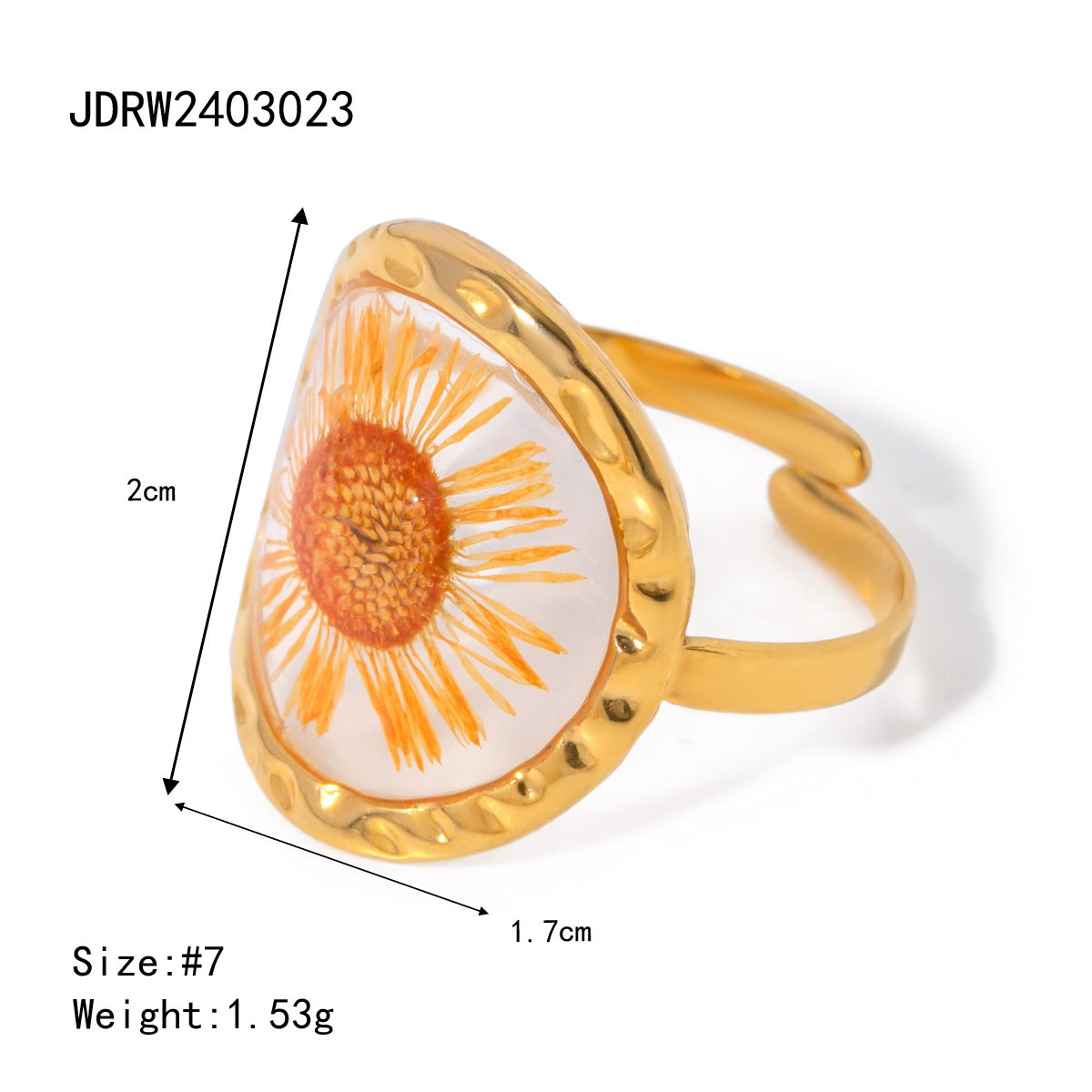 Anello da donna placcato in acciaio inossidabile e titanio geometrico con finitura perlata