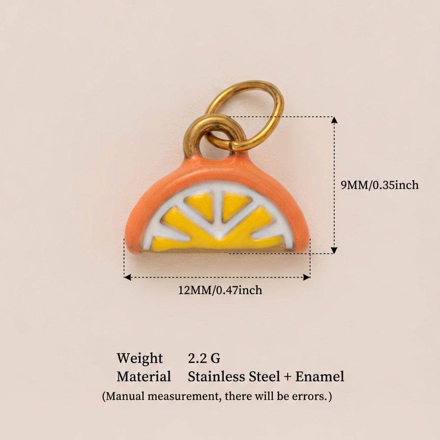 Minimalist Geometric Heart Floral Drip Oil PVD 18K Gold Plated Titanium Steel DIY Charm Bar Pendant for Unisex