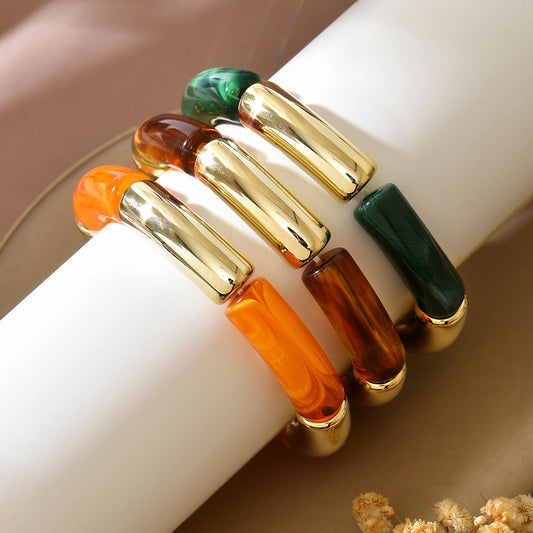 Vintage Marble Texture Acrylic Bracelet for Women