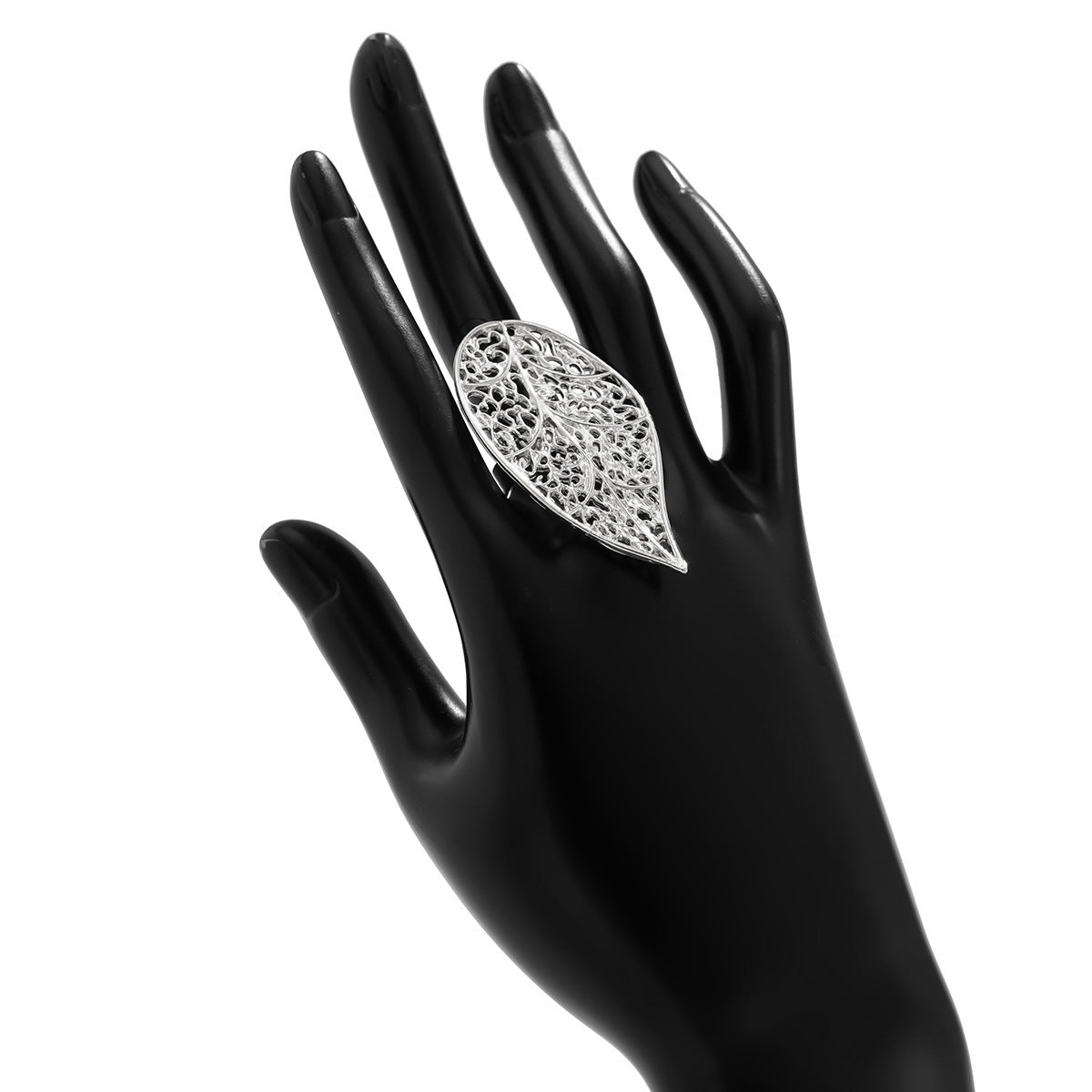 Anello in lega placcato ondulato, geometrico irregolare, vuoto, elegante e casual da donna