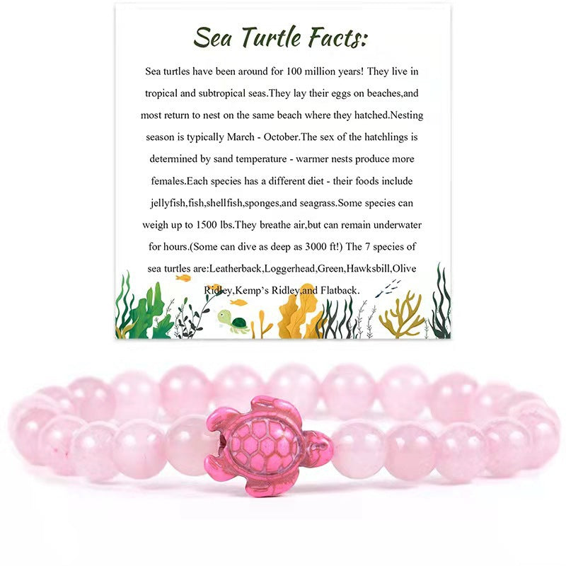 Minimalist Animal Turtle Turquoise Beaded Bracelet Unisex
