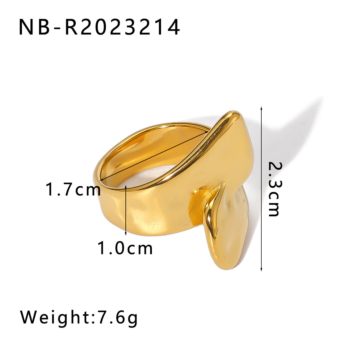 Geometric Stainless Steel Ring with 18K Gold Plating for Men and Women, Adjustable Band, Minimalist Modern Design