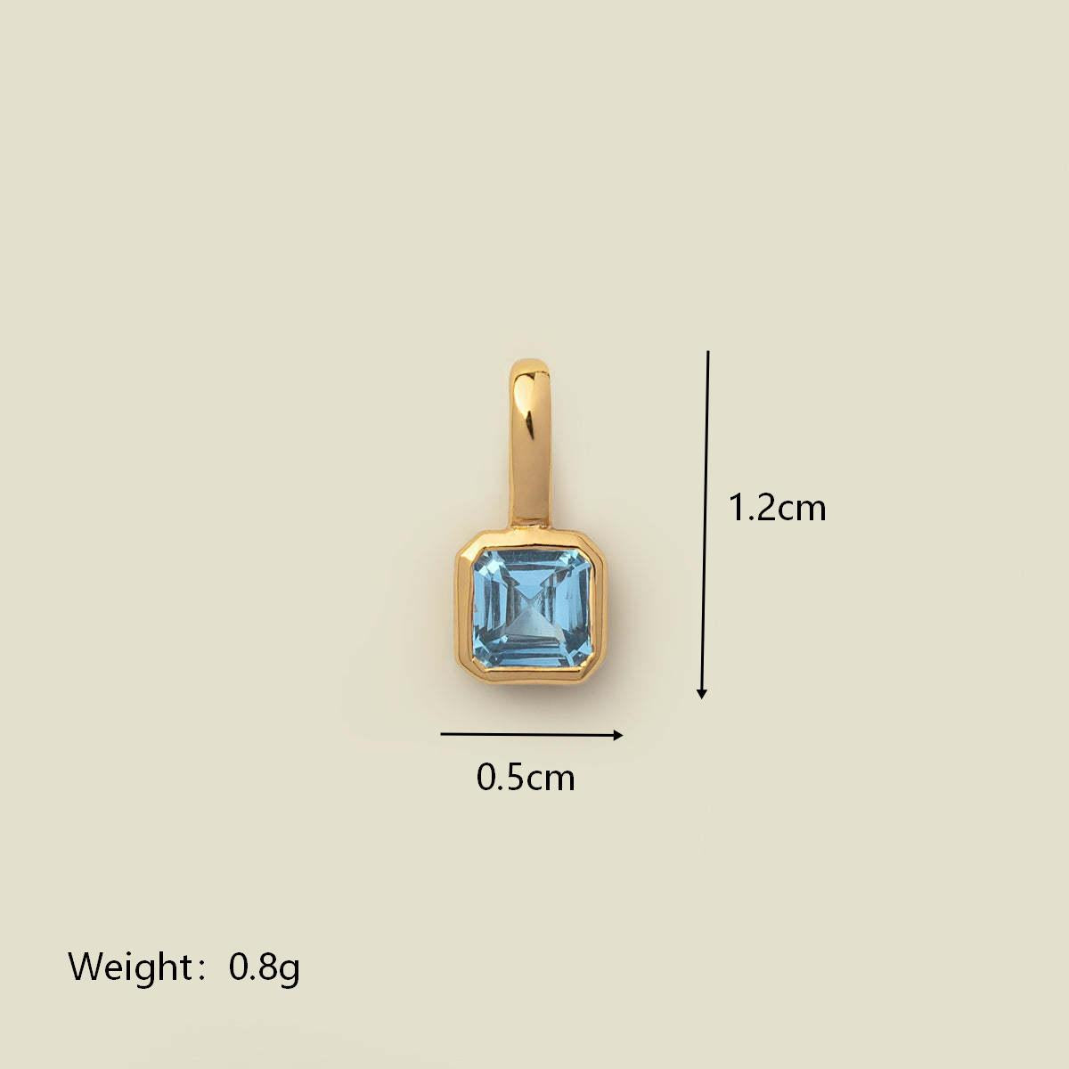 Minimalist Square Stainless Steel Pendant with Cubic Zirconia Inlay Titanium Steel Corn Chain Necklace for Women DIY Charm Bar