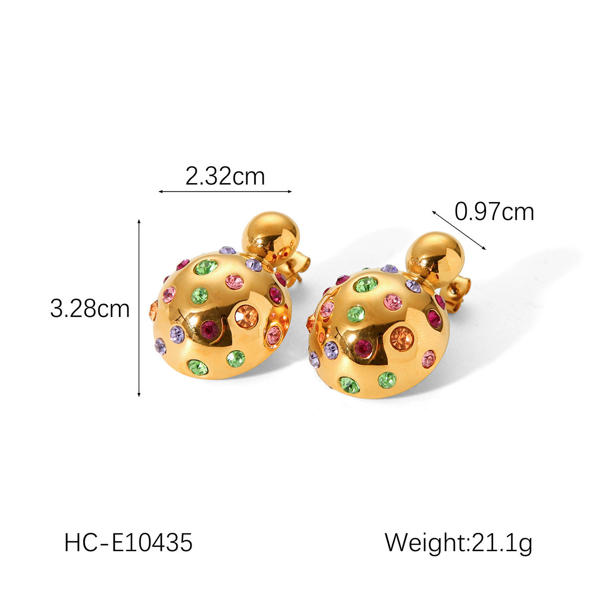 Minimalist Geometric Titanium Steel Stud Earrings with Rhinestone Inlay and Pearl Accents for Women