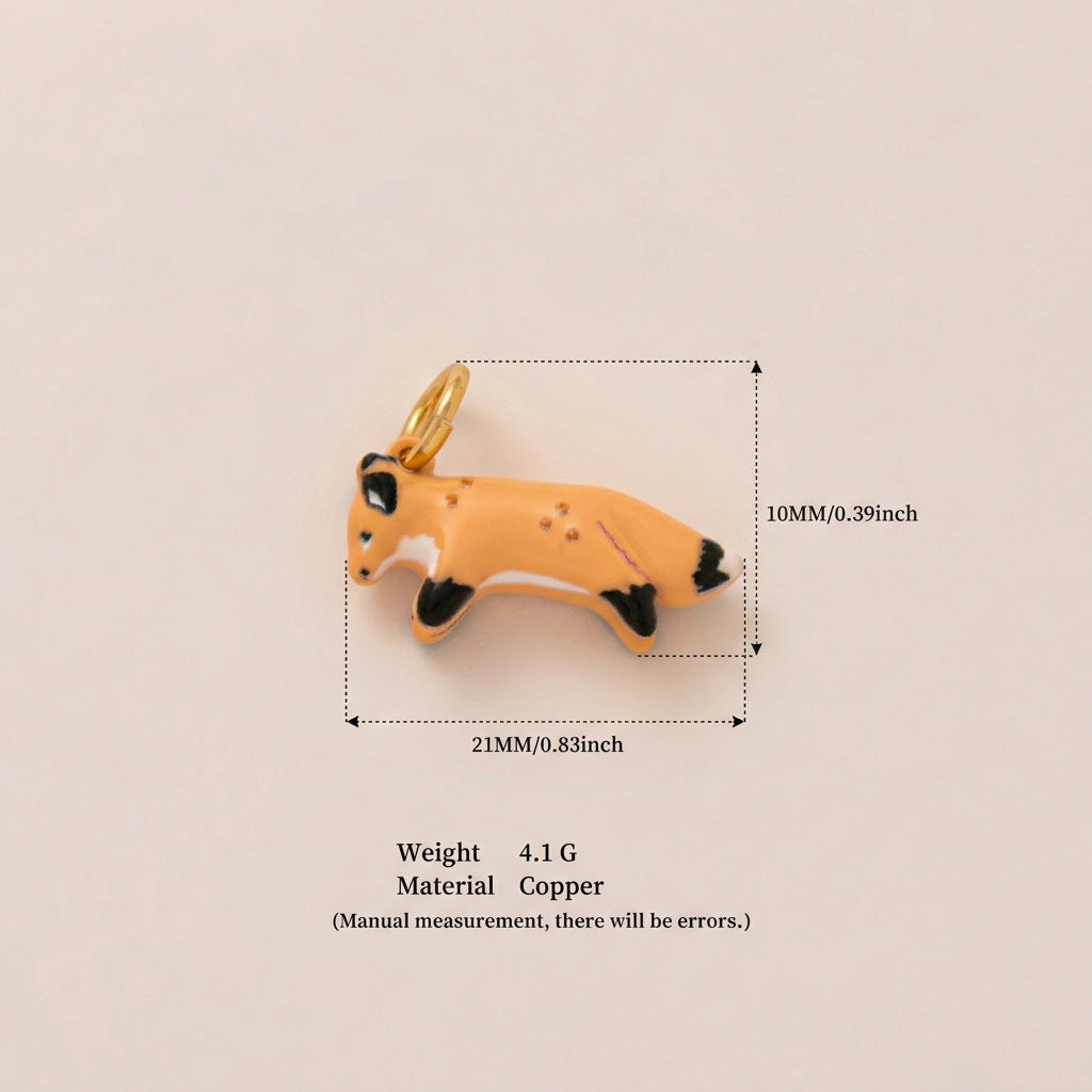 Minimalist Sweet Animal Fox Stainless Steel Plated Pendant 18K Gold
