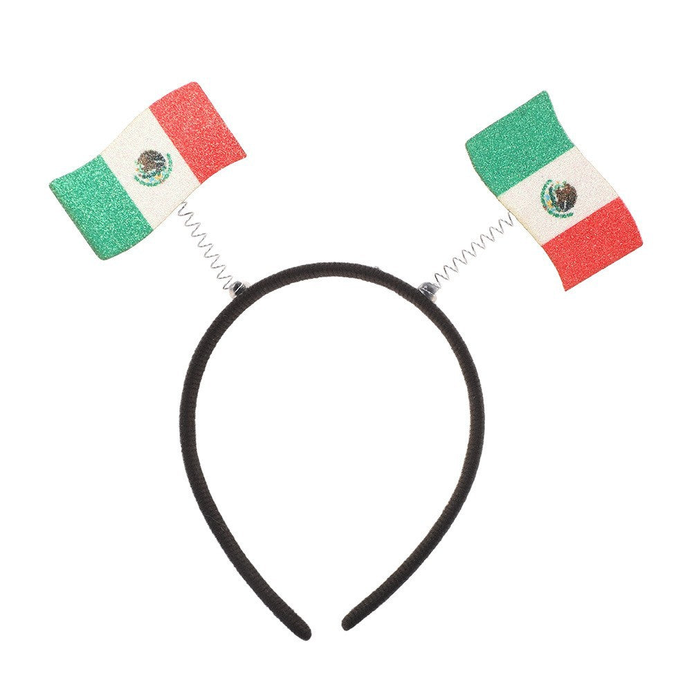 Fascia per capelli con bandiera nazionale in plastica dal design moderno e minimalista, per tifosi, feste e decorazioni, unisex