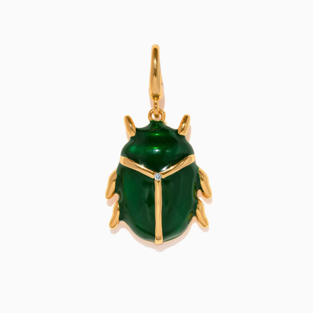 Geometric Plated Brass Necklace with Colorful Natural Gemstone Pendant