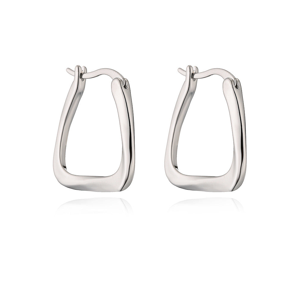 Minimalist Geometric Earrings in Copper with Gold Plating for Everyday Wear