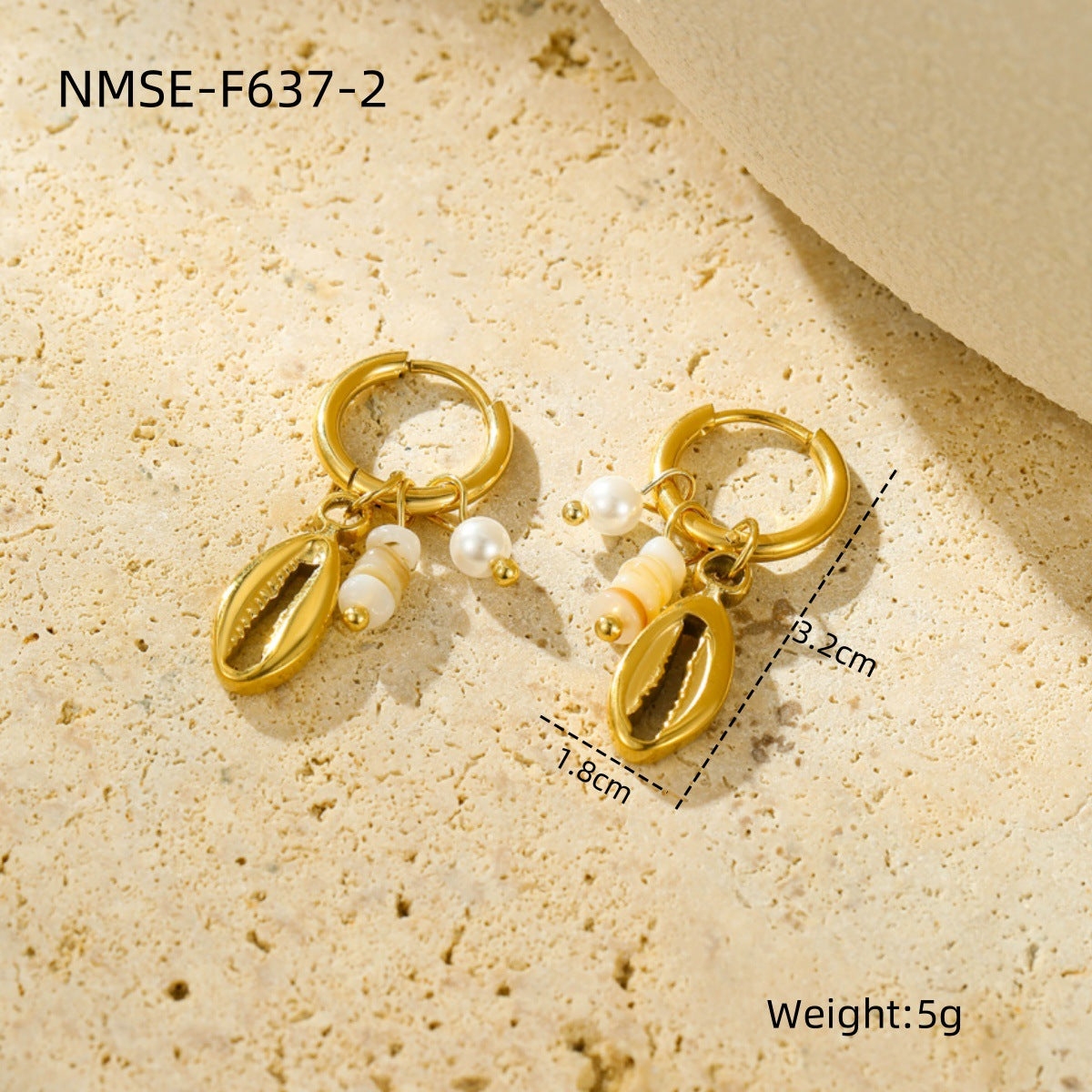 Pendientes de acero inoxidable con forma de estrella de mar, estilo vacacional, con incrustaciones de piedra natural para mujer