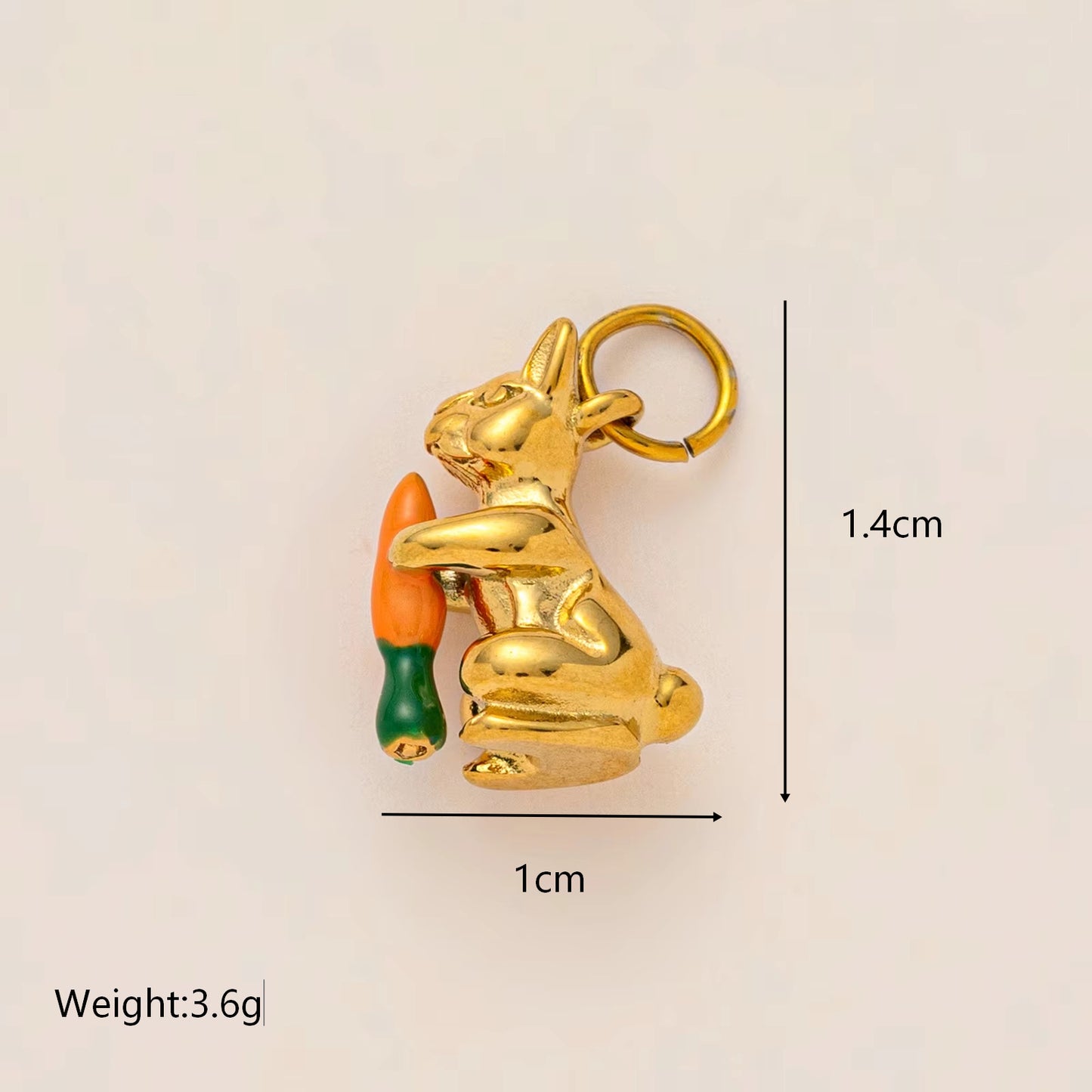 Vintage 18K Gold Plated Stainless Steel Floral Fish Charm Bar