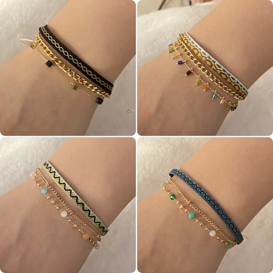 Pulsera de cristal de Bohemia con detalles de cinta de satén para mujer, acabado galvanizado, accesorio de moda adornado con cristales blancos