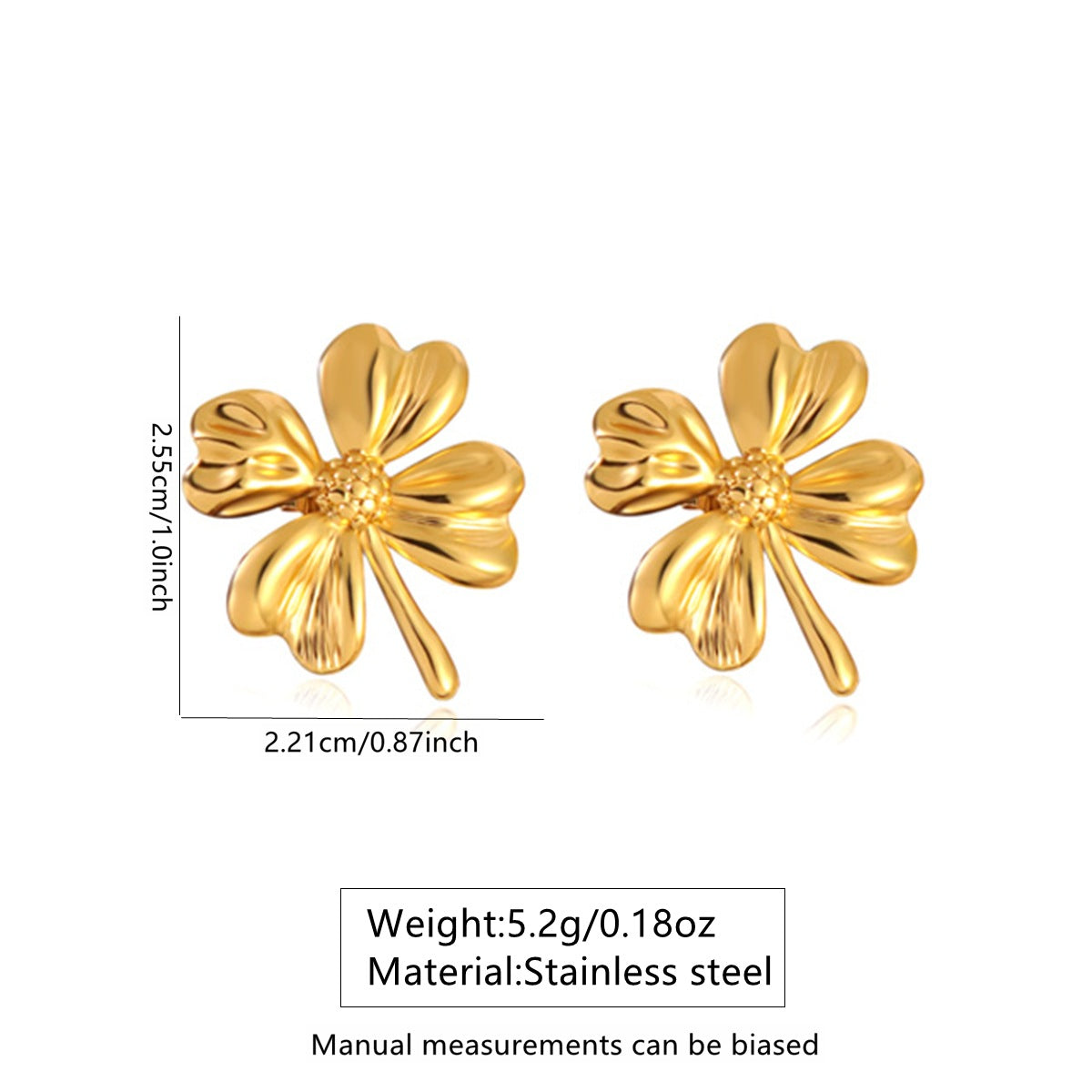 Vintage Gold Floral Stainless Steel Earrings