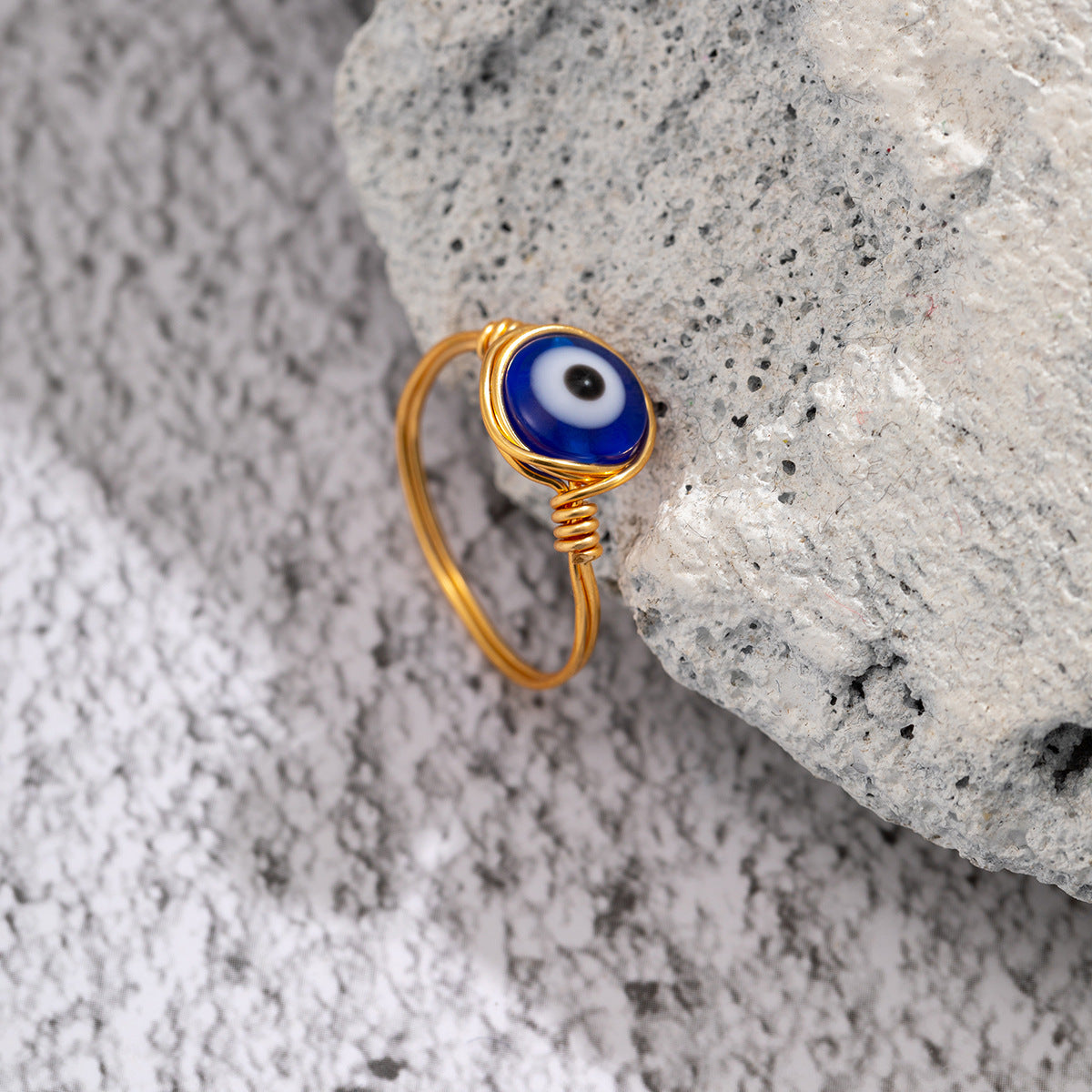 Vintage Punk Plated Acrylic Opal Eye Ring for Women