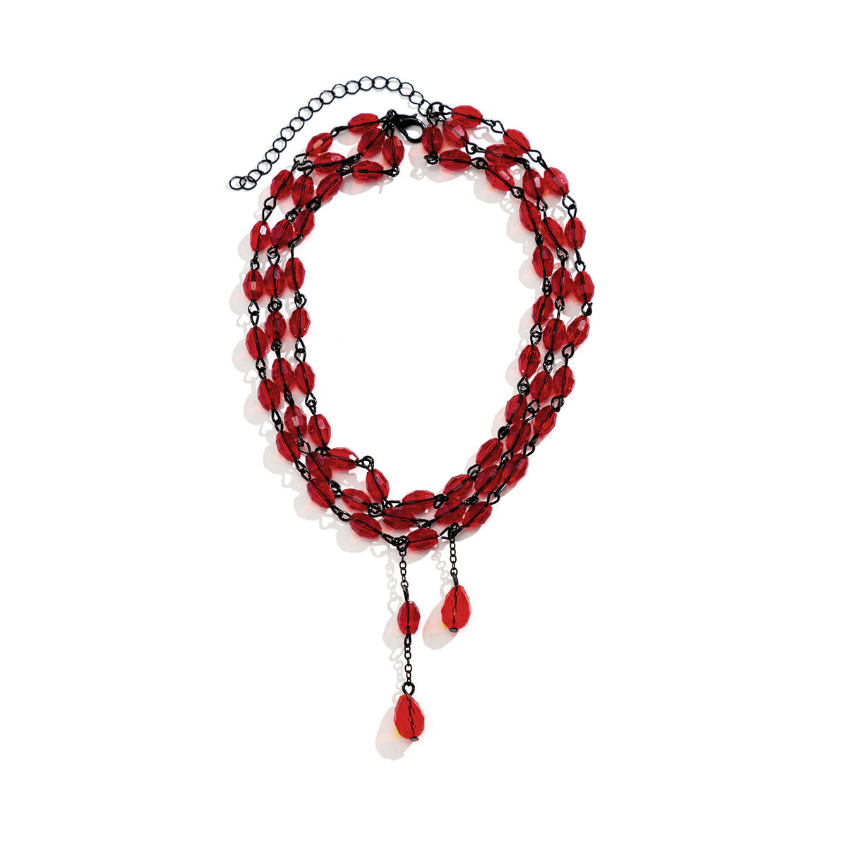 Collar con Colgante Geométrico Estilo Gótico con Detalles de Rhinestones y Borla para Mujer