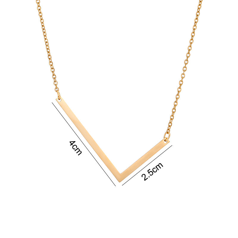 Collar Minimalista con Dije de Letra Chapado en Acero de Titanio para Mujer con Cadena de Eslabones Ajustable