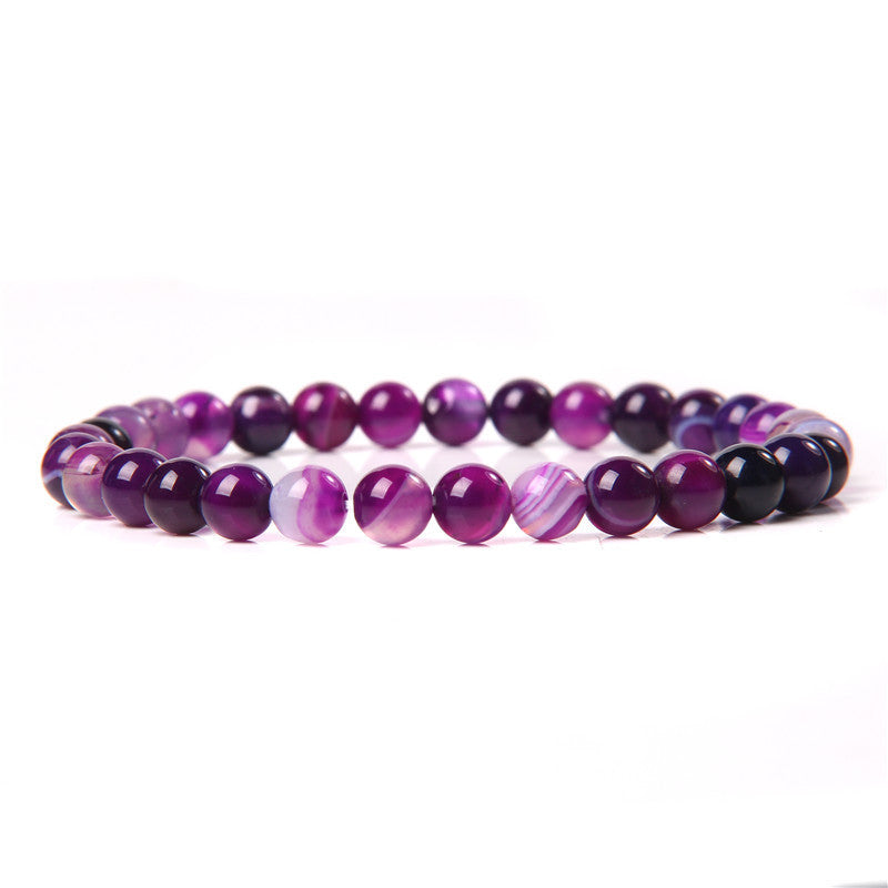 Elegant Casual Geometric Natural Agate Beaded Bracelet Unisex 6mm