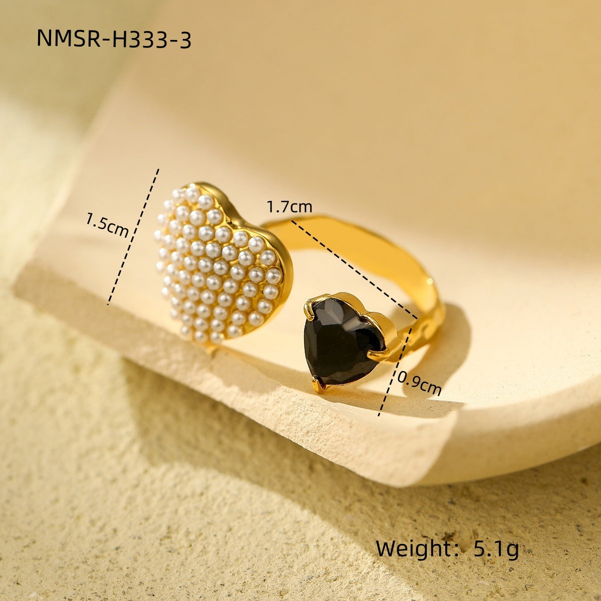 Anello Elegante Regolabile in Acciaio al Titanio Ispirato alla Francia per Donna con Forma a Cuore e Intarsio di Strass