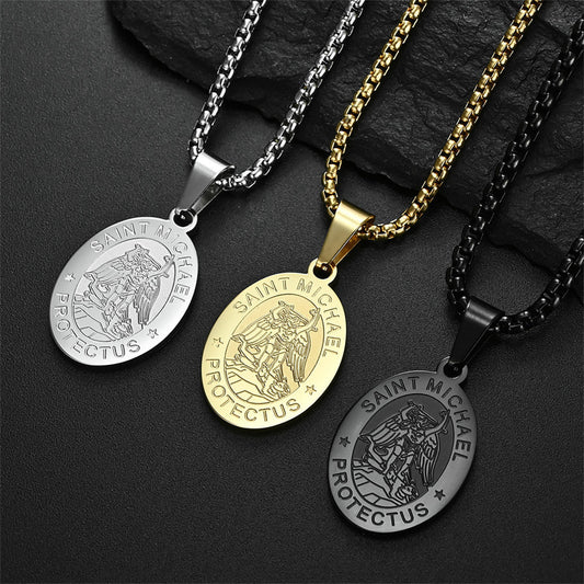Collar con colgante geométrico estilo Ins de acero de titanio con acabado chapado en cadena de perlas para uso diario unisex