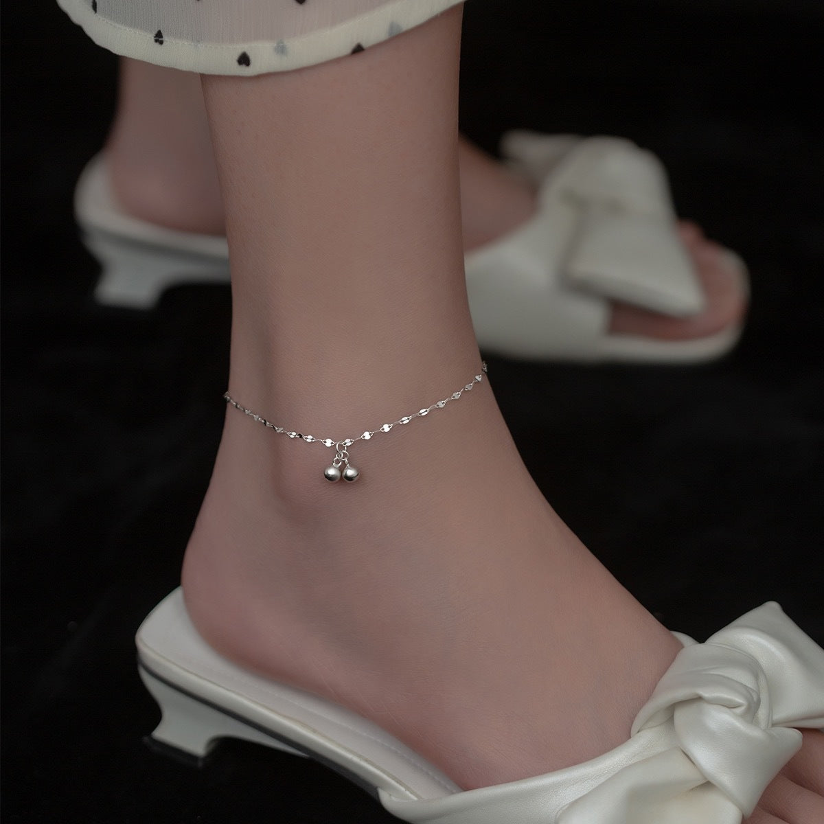 Minimalist Forest Style Geometric Titanium Steel Anklet for Women with Tarnish-Resistant Finish